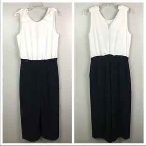 Ted Baker London | White Black Wide Leg Capri Jumpsuit 8